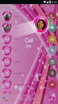 Theme Dialer Pink Sparkling android App screenshot 1