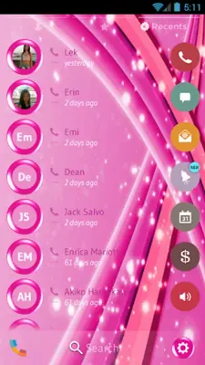 Theme Dialer Pink Sparkling android App screenshot 2