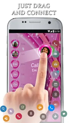 Theme Dialer Pink Sparkling android App screenshot 3